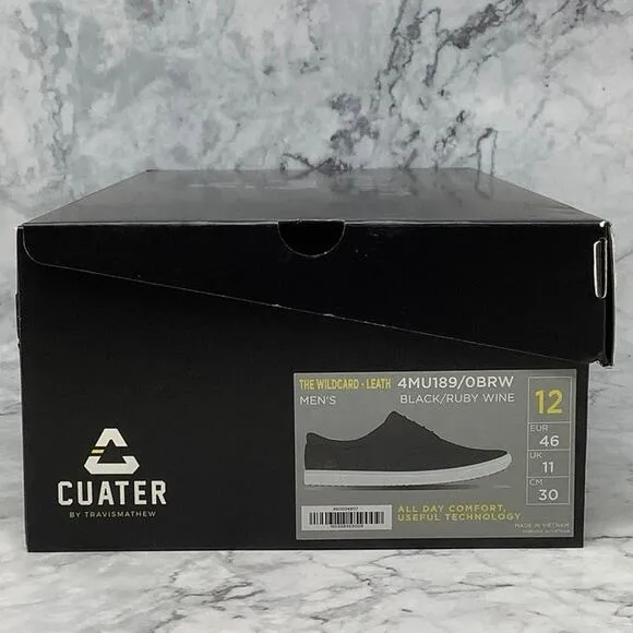 Travis Mathew Cuater 12 Black/Ruby Wine The Wildcard Leather Golf Shoes P1-51