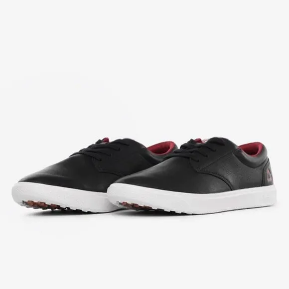 Travis Mathew Cuater 12 Black/Ruby Wine The Wildcard Leather Golf Shoes P1-51