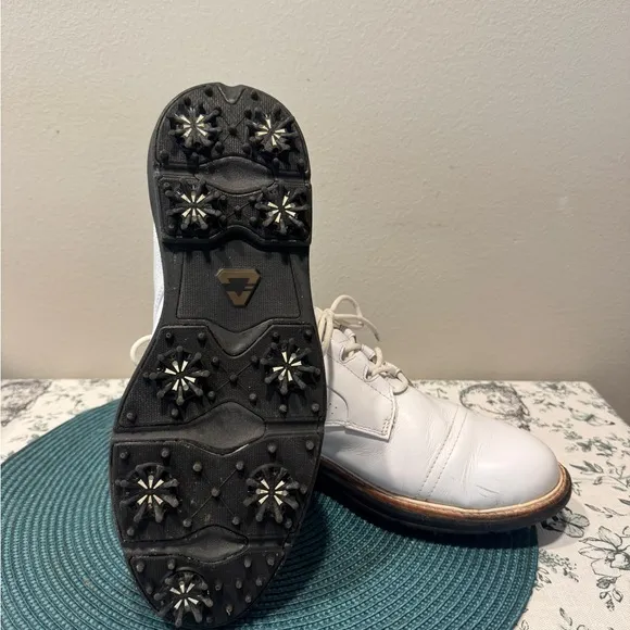 Travis Mathew White Leather Golf Shoes