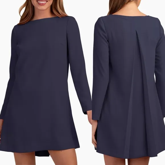 Trina Turk Lavaliere Womens Navy Blue Shift Dress Formal Size 6 NWT