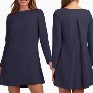 Trina Turk Lavaliere Womens Navy Blue Shift Dress Formal Size 6 NWT