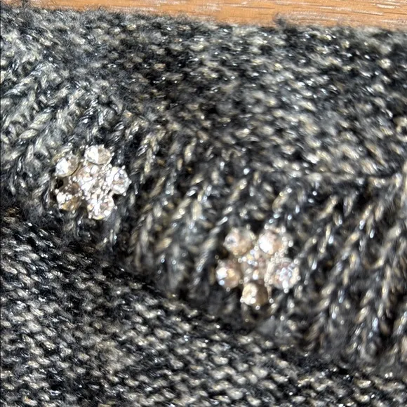 Trina Turk Sweater with rhinestone embellishments at shoulders