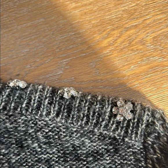 Trina Turk Sweater with rhinestone embellishments at shoulders