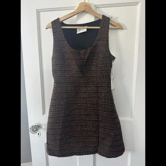 Tuckernuck Black Multi Shimmer Tweed Mae Mini Dress NWT Small S