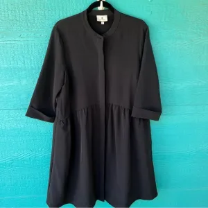 TUCKERNUCK Black Stretch Royal BABY DOLL Shirt Dress Pockets SIZE XL