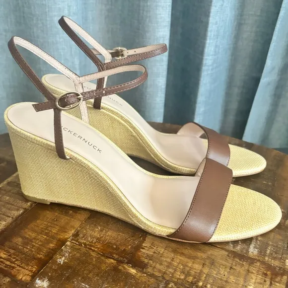 Tuckernuck Brown Leather Delphine Wedges NEW size 8.5