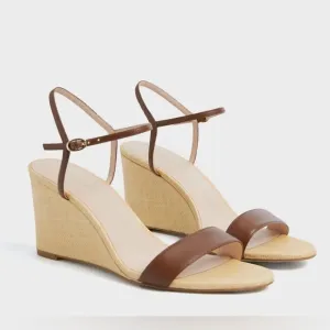 Tuckernuck Brown Leather Delphine Wedges NEW size 8.5
