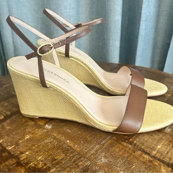 Tuckernuck Brown Leather Delphine Wedges NEW size 8.5