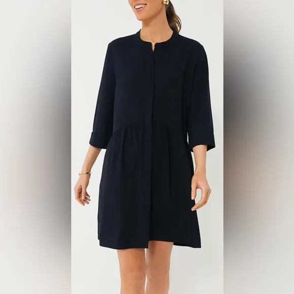 Tuckernuck Navy Crepe Royal Shirt Dress NWT • Has Pockets XXXL