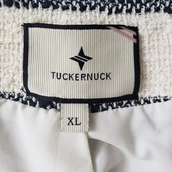 Tuckernuck Navy Stripe Marais Jacket Gold Button Open Front Nautical Blazer