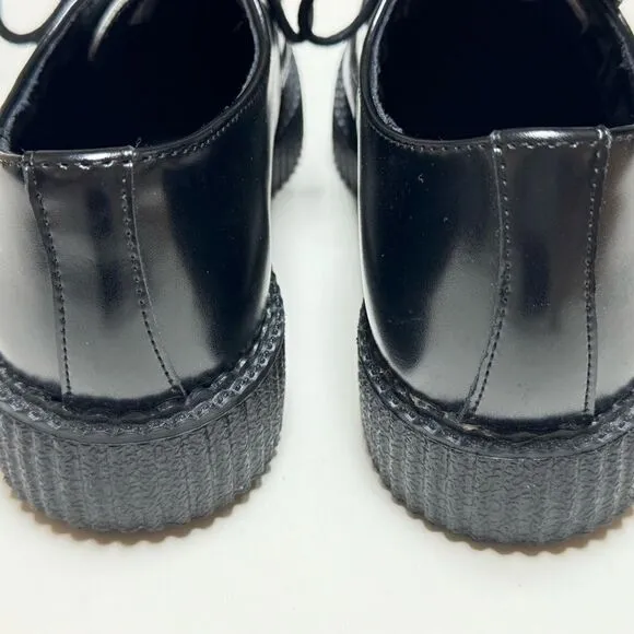 T.U.K Men’s Unisex Black|White Look Sharp Pointed Creeper Shoes Sz M6/W8