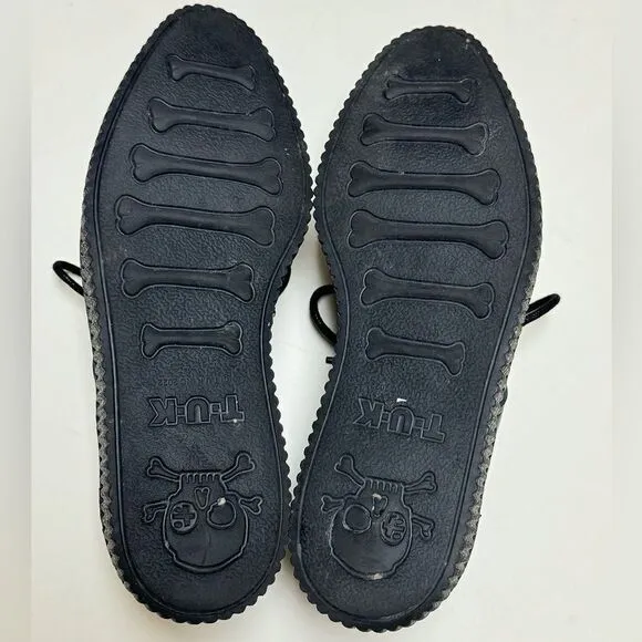 T.U.K Men’s Unisex Black|White Look Sharp Pointed Creeper Shoes Sz M6/W8