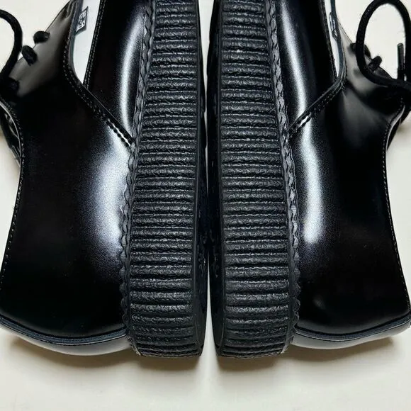 T.U.K Men’s Unisex Black|White Look Sharp Pointed Creeper Shoes Sz M6/W8