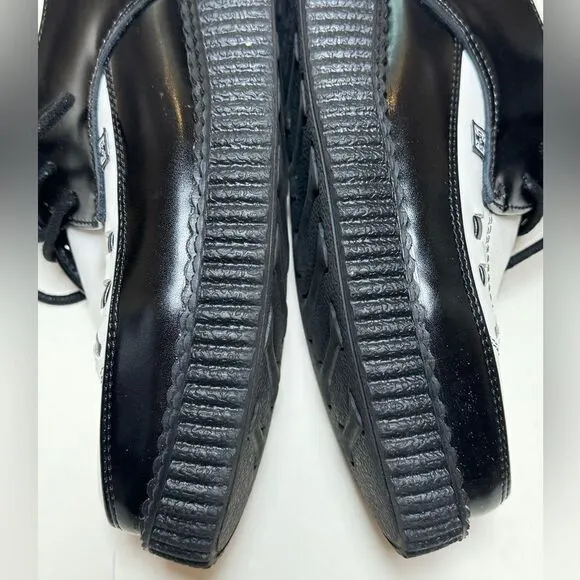 T.U.K Men’s Unisex Black|White Look Sharp Pointed Creeper Shoes Sz M6/W8