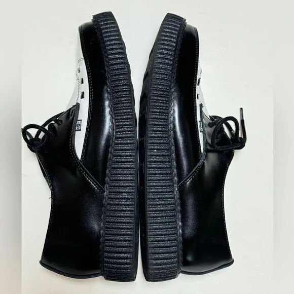 T.U.K Men’s Unisex Black|White Look Sharp Pointed Creeper Shoes Sz M6/W8