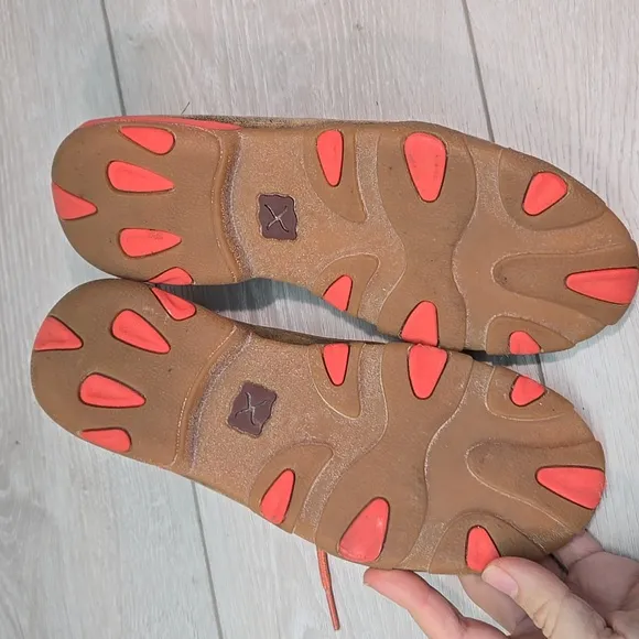 Twisted X Kids Girls SMUYDM09 Brown Leather Boat Moccasin Driving Shoes Sz 3.5M
