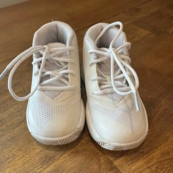 Two Pairs Under Armour Curry Baby Basketball Shoes size 5 white and confetti