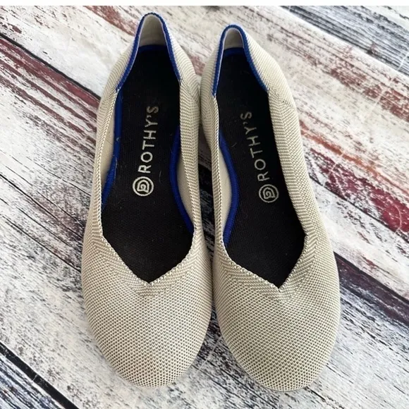UEC Rothy’s flax birdseye gray round toe ballet flats size 9.5 no box