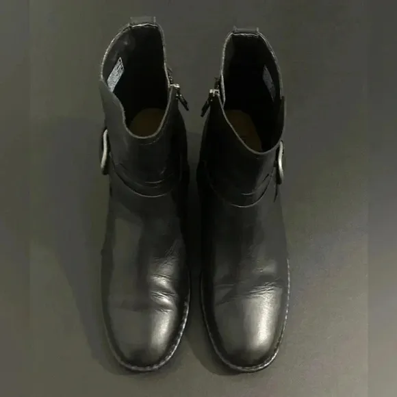 UGG Biker Moto Ankle Boots Black Leather Bikercore Combat Festival