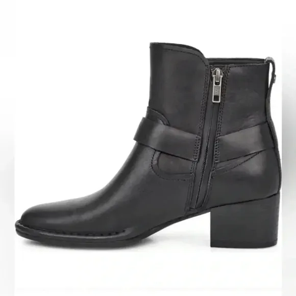 UGG Biker Moto Ankle Boots Black Leather Bikercore Combat Festival