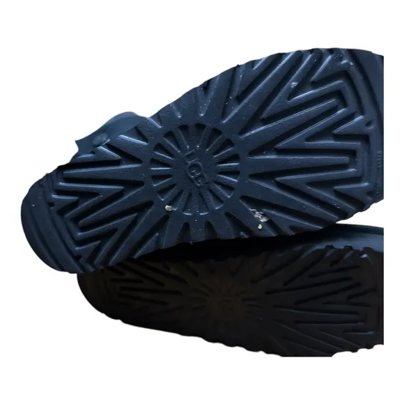 UGG Black Moccasins with Cozy Knit Texture