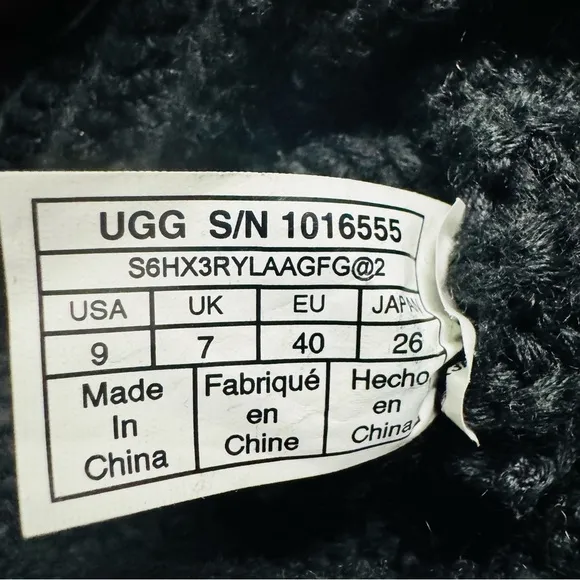 UGG Black Moccasins with Cozy Knit Texture