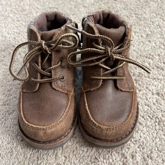 UGG Boots Toddler Size 7 Brown Orin Wool Chukka Lace Up Cabin Nature Comfort
