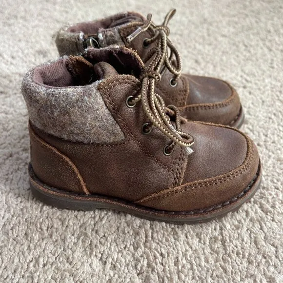 UGG Boots Toddler Size 7 Brown Orin Wool Chukka Lace Up Cabin Nature Comfort