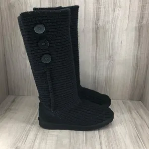 Ugg Boots Womens 10 Cardy Classic Knit Black Winter