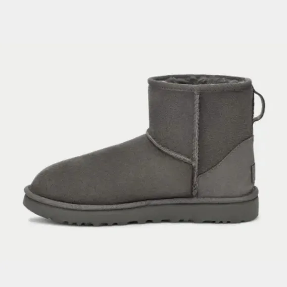 UGG Classic mini ii boot, gray, size 10, new in box