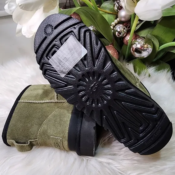 Ugg Classic Mini Zipper Tape Logo Women Boots  new