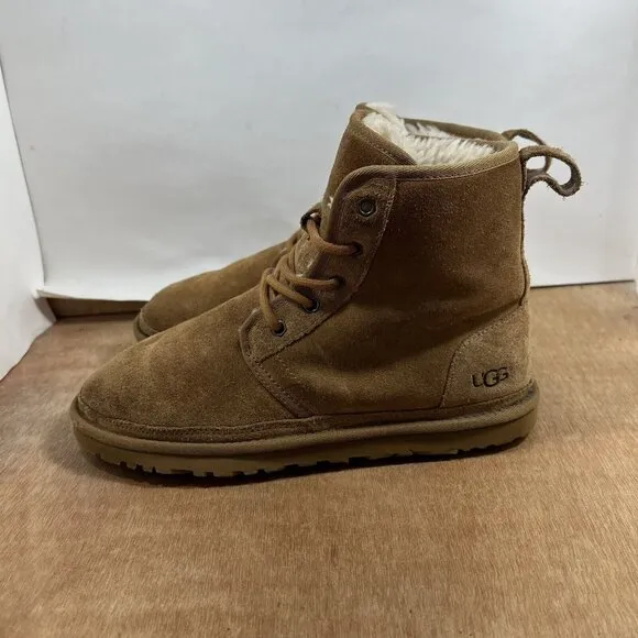 Ugg Harkley Men's Size 8 Shearling Ankle Boots Chukka Chestnut Tan 1016472