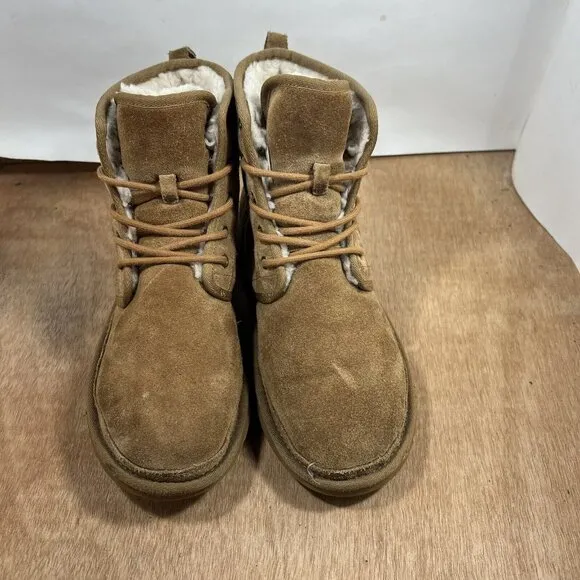 Ugg Harkley Men's Size 8 Shearling Ankle Boots Chukka Chestnut Tan 1016472