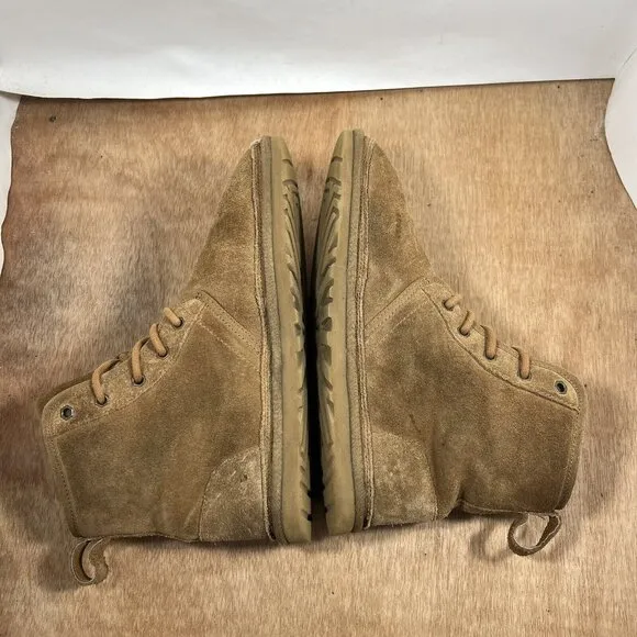 Ugg Harkley Men's Size 8 Shearling Ankle Boots Chukka Chestnut Tan 1016472