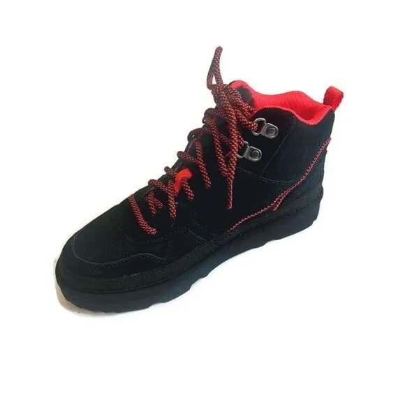 UGG Highland Hi Heritage Lace Up Sneaker Boots Kids Size 3 Black 1134550K