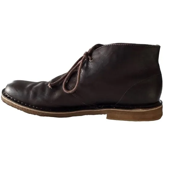 UGG LEIGHTON BROWN LEATHER CHUKKA LACE UP BOOTS SIZE 8