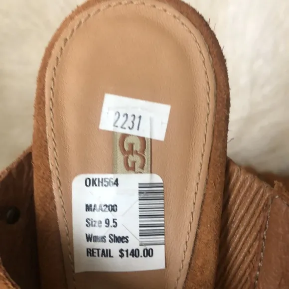 UGG MARTA CHESTNUT WEDGES PLATFORM SUEDE SLIDE WOMEN'S SANDALS