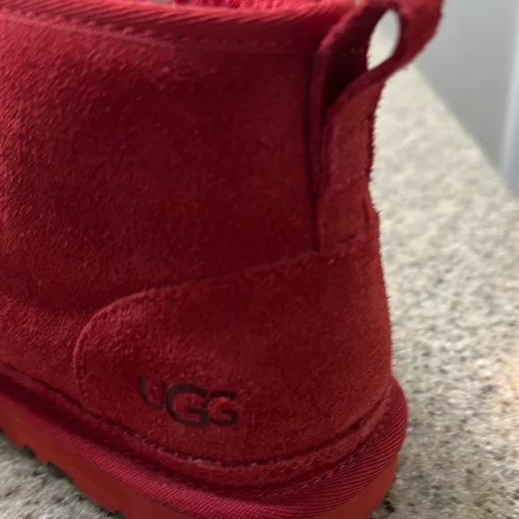 UGG Red Moccasin Shoes Plush Lining