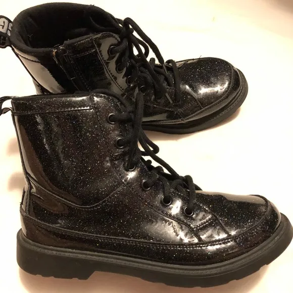 UGG Robley glitter lace up black boots