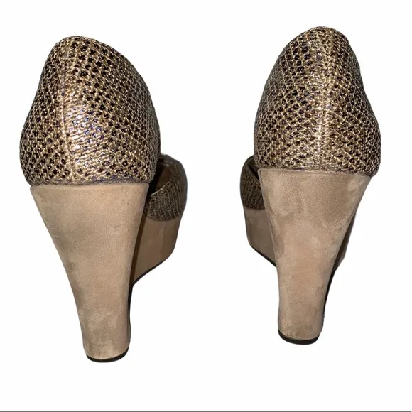 UGG Toura Metallic Snake Print Wedges 7