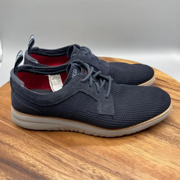 UGG Union Derby Shoes Mens Size 9 Navy Blue Oxford Hyperweave Knit Treadlite