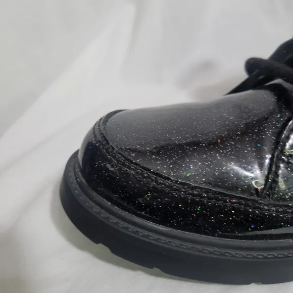 Ugg Women's Black Glitter Combat Boots - Size 6