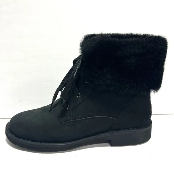 UGG Women's Weylyn, Black Lace-Up Boots, Size 8.5 M
