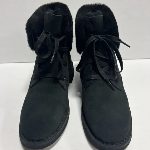 UGG Women's Weylyn, Black Lace-Up Boots, Size 8.5 M