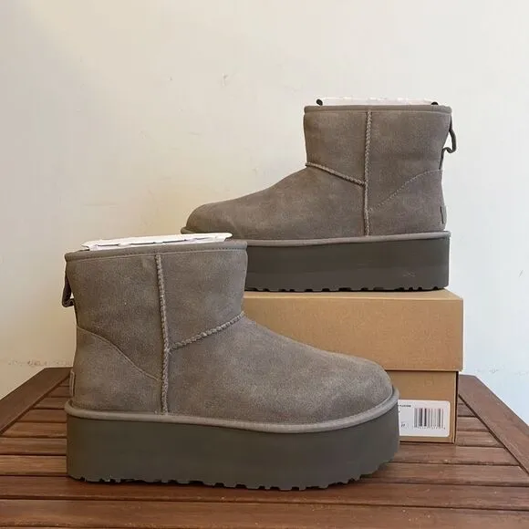 UGG Classic Mini Platform Smoke Plume Women Size 10