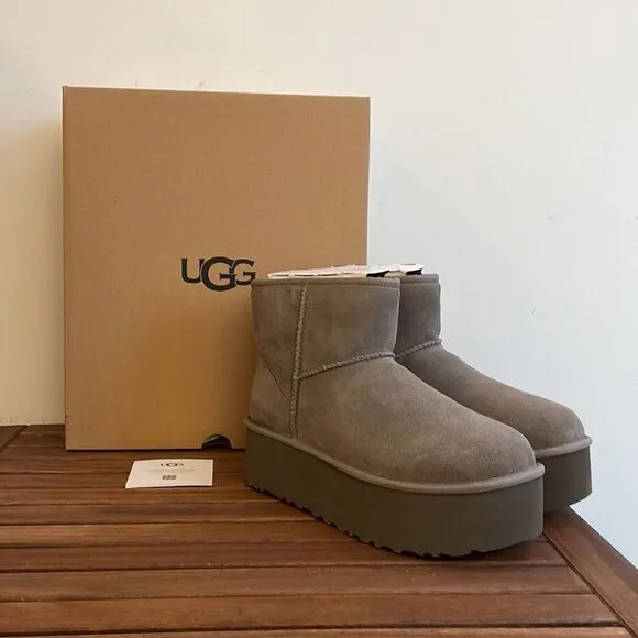UGG Classic Mini Platform Smoke Plume Women Size 10