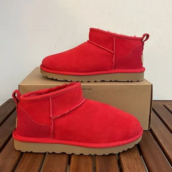 UGG Classic Ultra Mini Booties Red US Women Size 6/UK 4/EU 37(Box without lid)