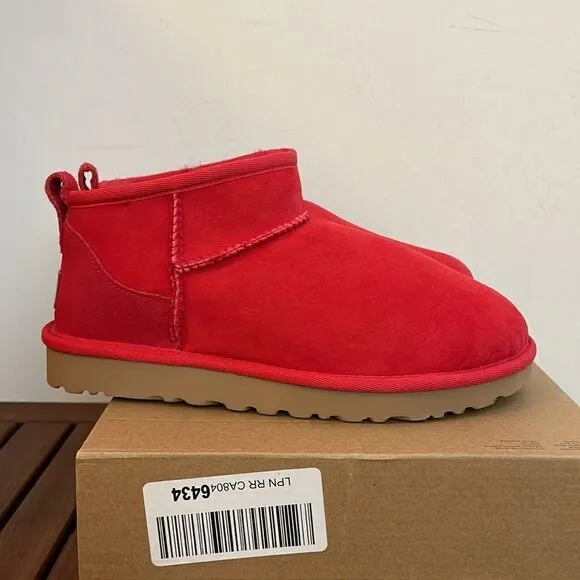 UGG Classic Ultra Mini Booties Red US Women Size 6/UK 4/EU 37(Box without lid)