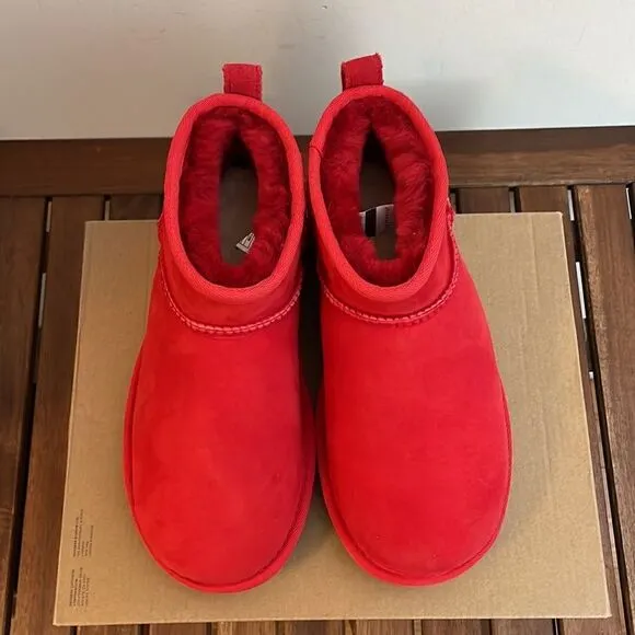 UGG Classic Ultra Mini Booties Red US Women Size 6/UK 4/EU 37(Box without lid)