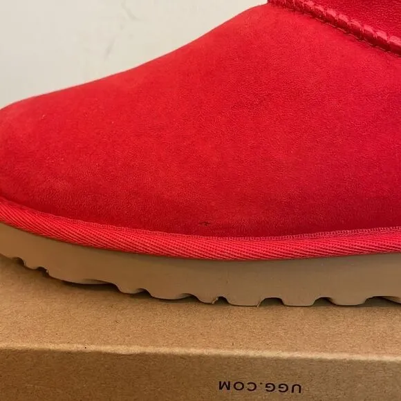 UGG Classic Ultra Mini Booties Red US Women Size 6/UK 4/EU 37(Box without lid)